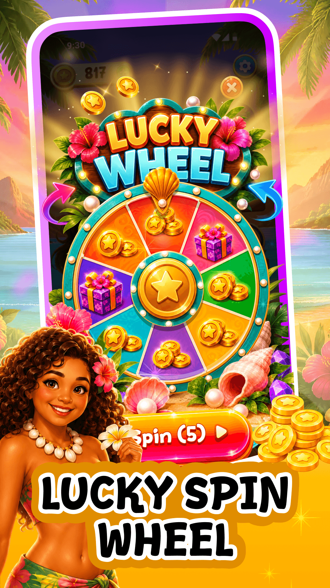 Arrow Aloha lucky spin wheel